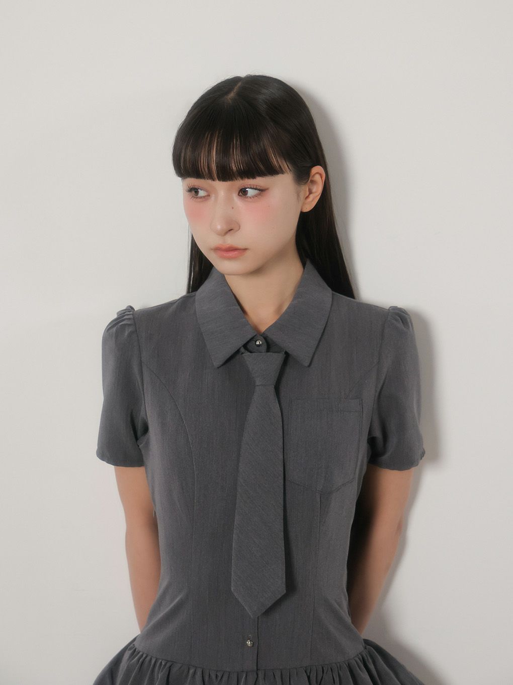 【BUBBLES】ネクタイティアードワンピース