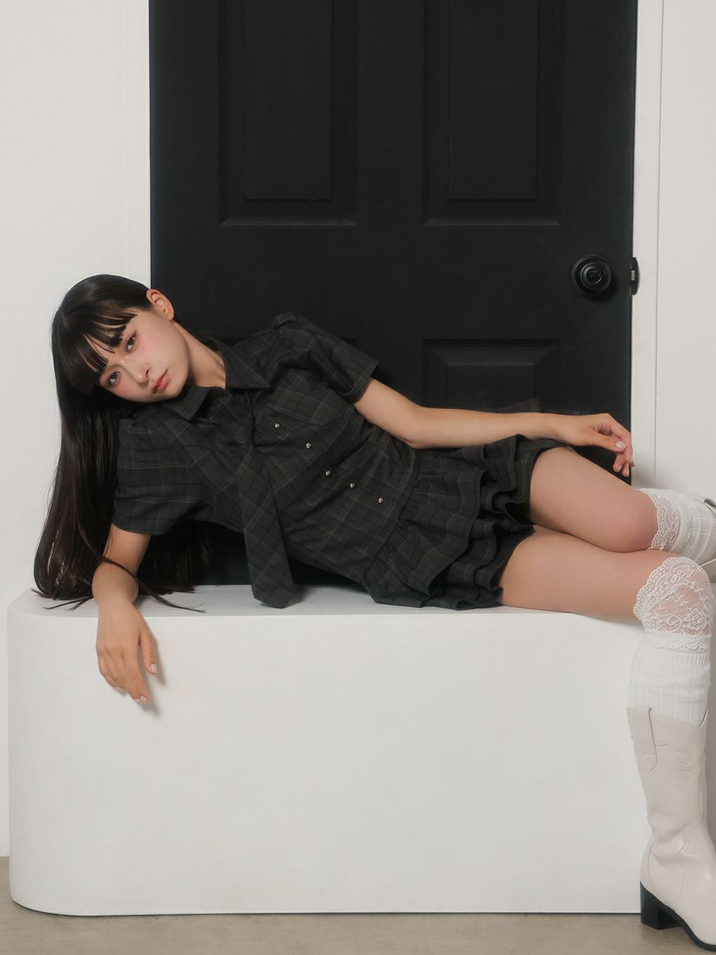 【BUBBLES】ネクタイティアードワンピース