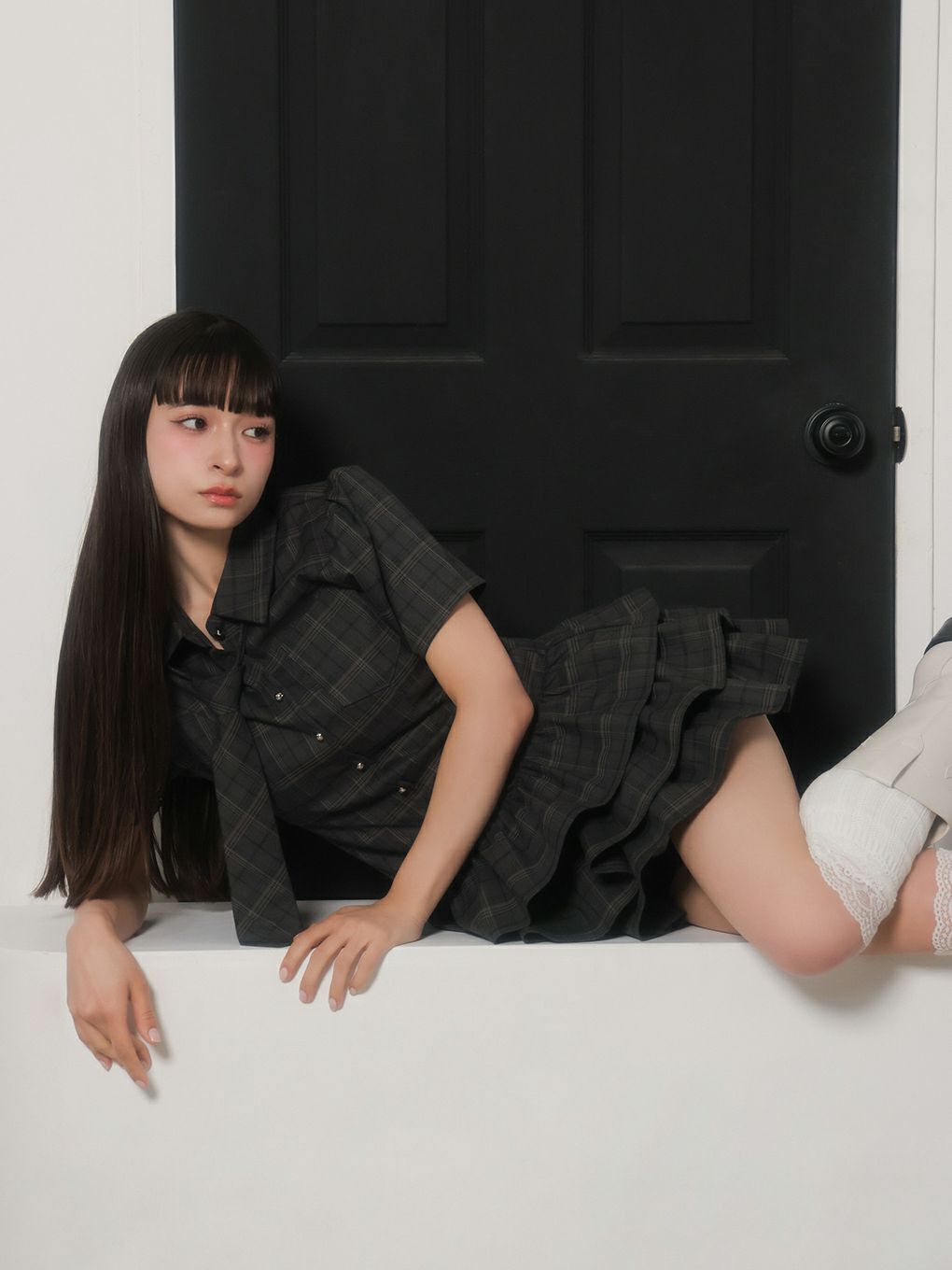 【BUBBLES】ネクタイティアードワンピース