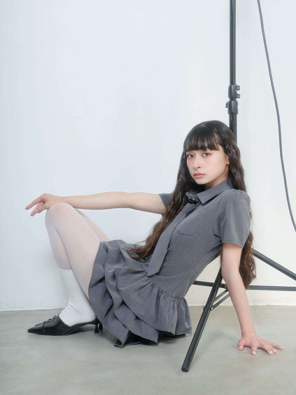 【BUBBLES】ネクタイティアードワンピース