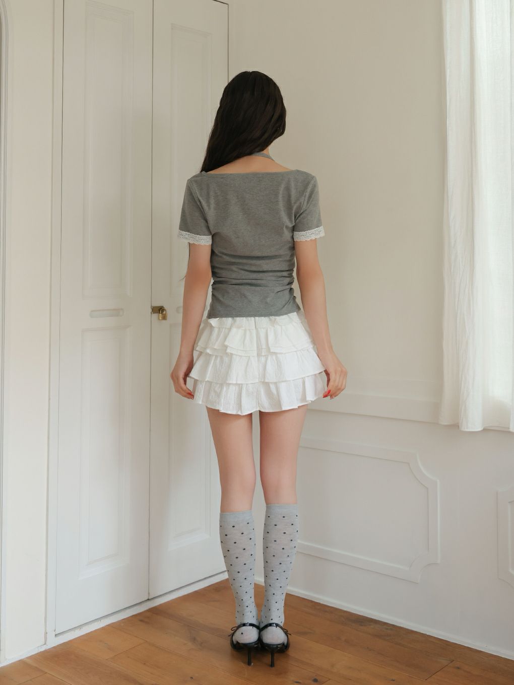 【BUBBLES】フリルパターンスカパン