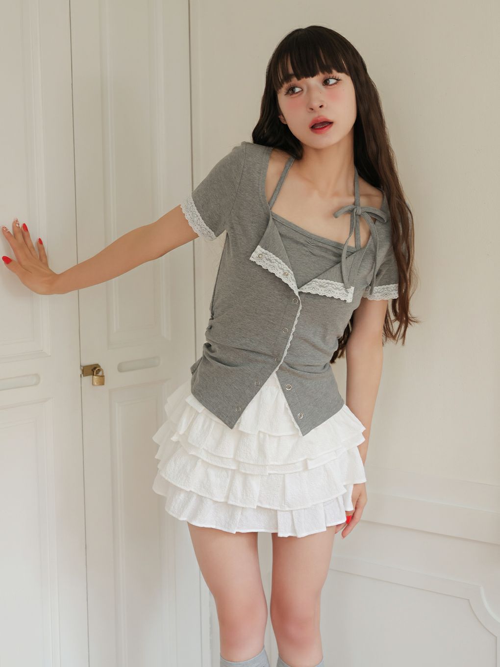 【BUBBLES】フリルパターンスカパン