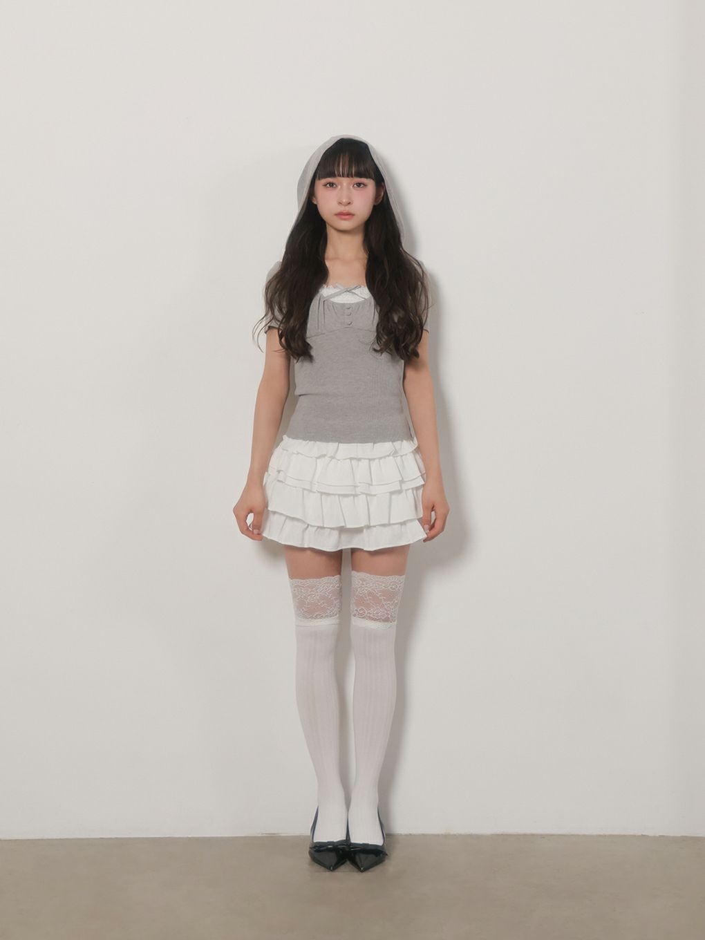 【BUBBLES】ガーリーフードトップス