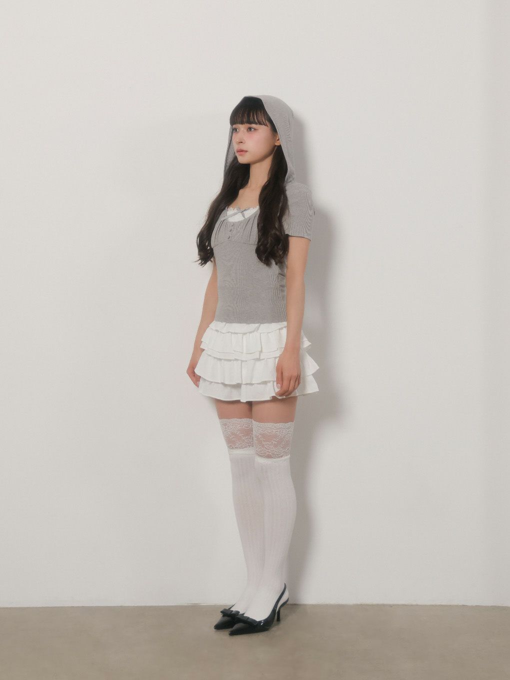 【BUBBLES】ガーリーフードトップス