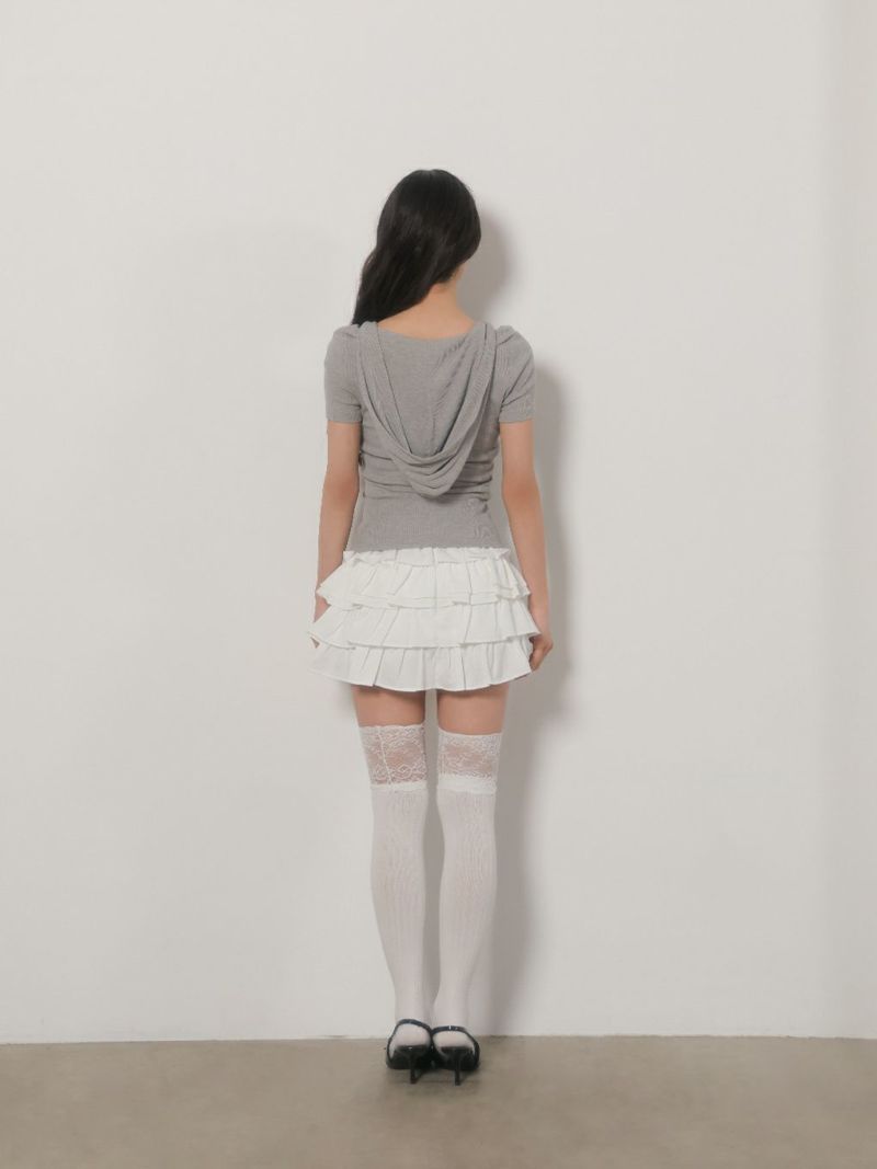 BUBBLES ガーリーフードトップス グレー gray BUBBLES】ガーリーフードトップス | sparkling mall online store