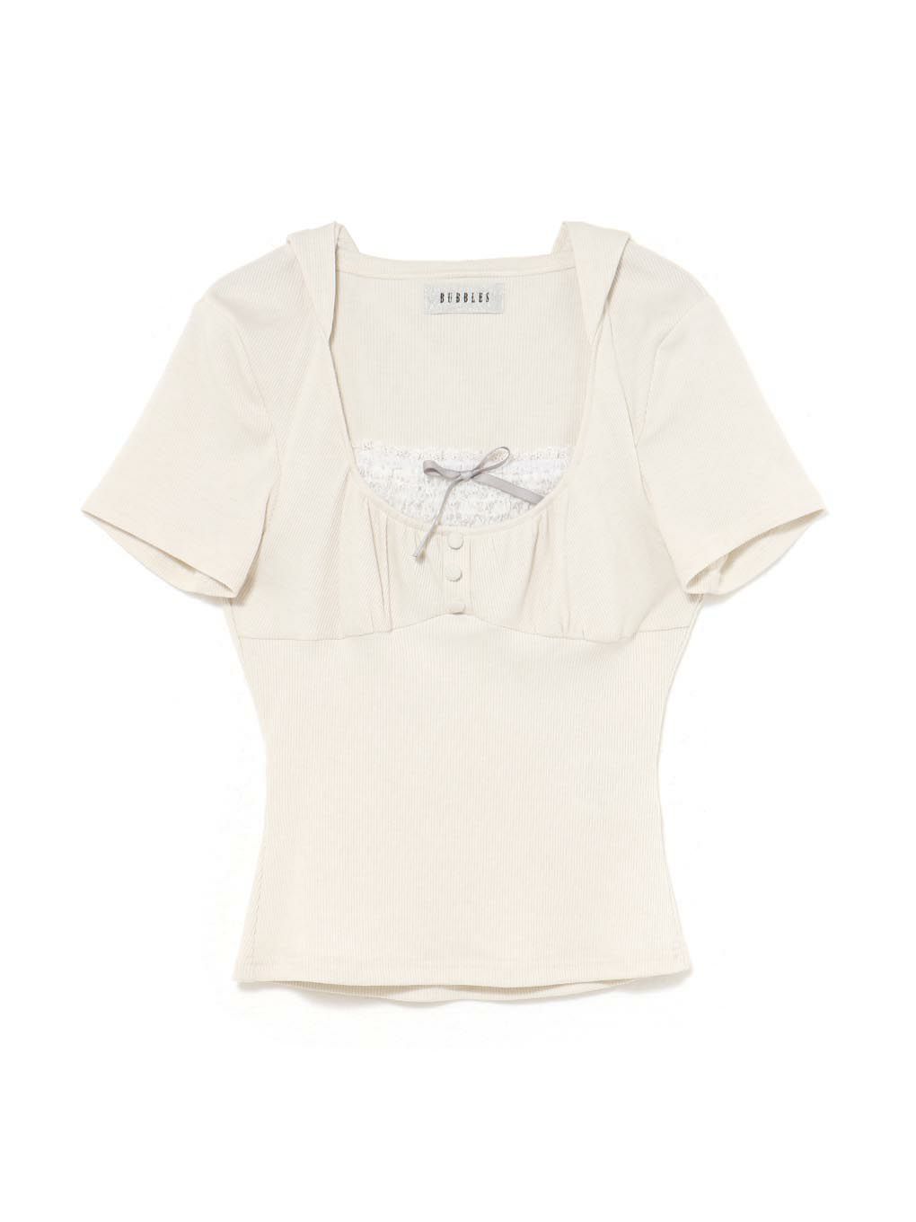 【BUBBLES】ガーリーフードトップス