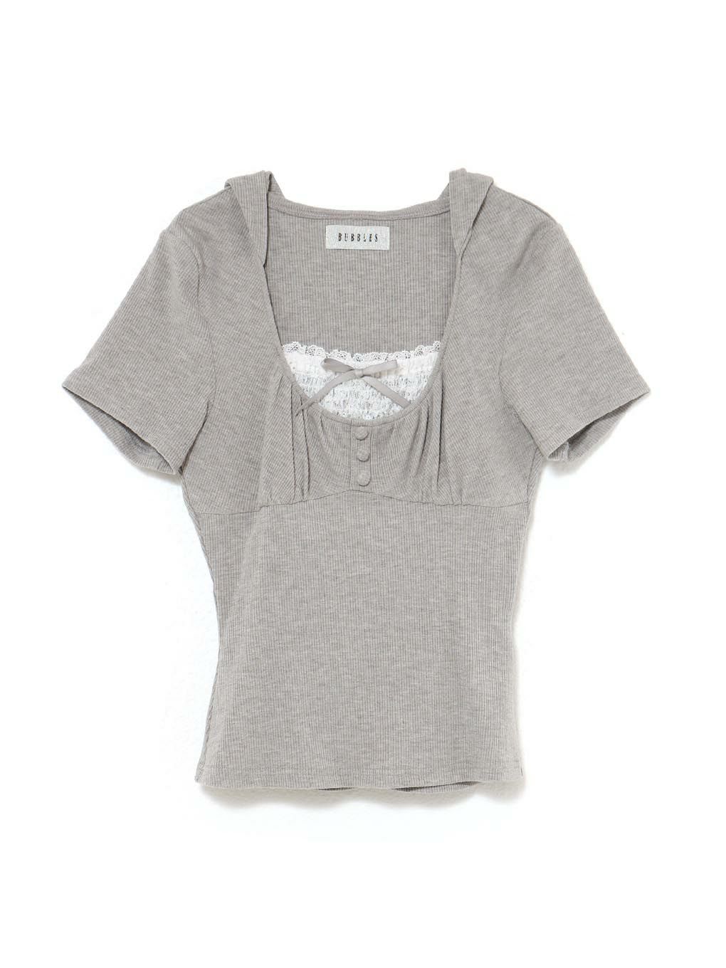 【BUBBLES】ガーリーフードトップス