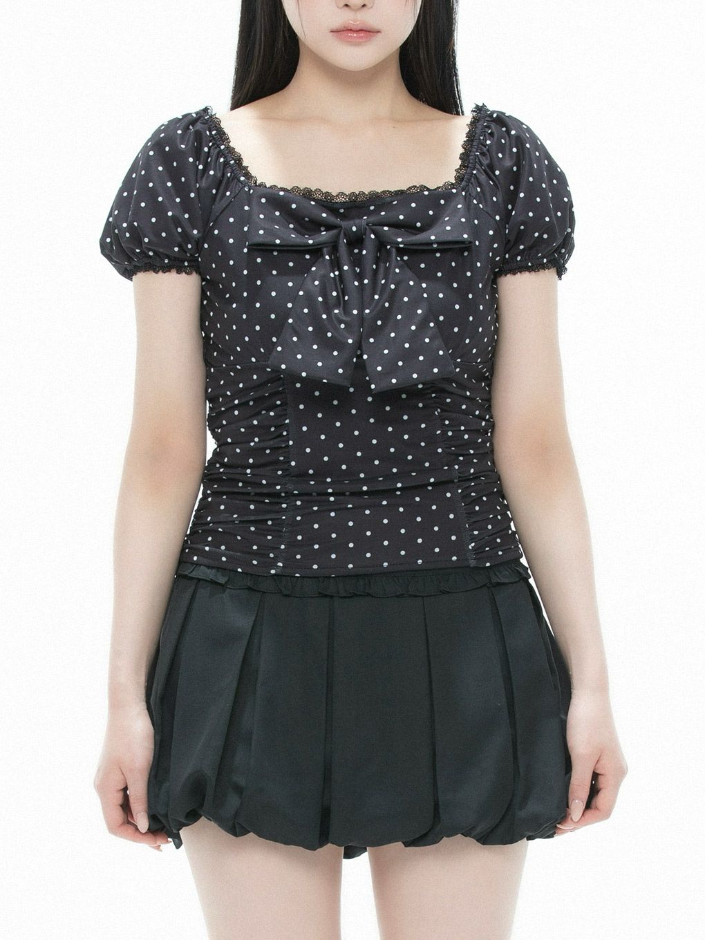 【BUBBLES】パターンリボントップス