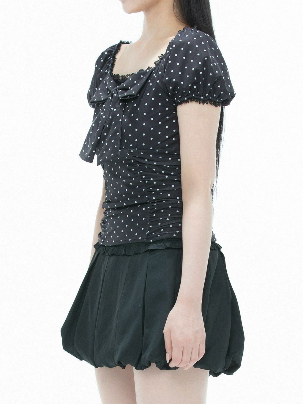 【BUBBLES】パターンリボントップス