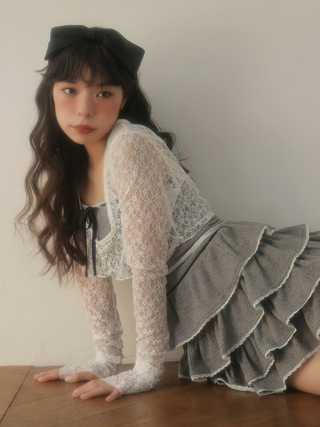 【BUBBLES】リブガーリーアンサンブルワンピース