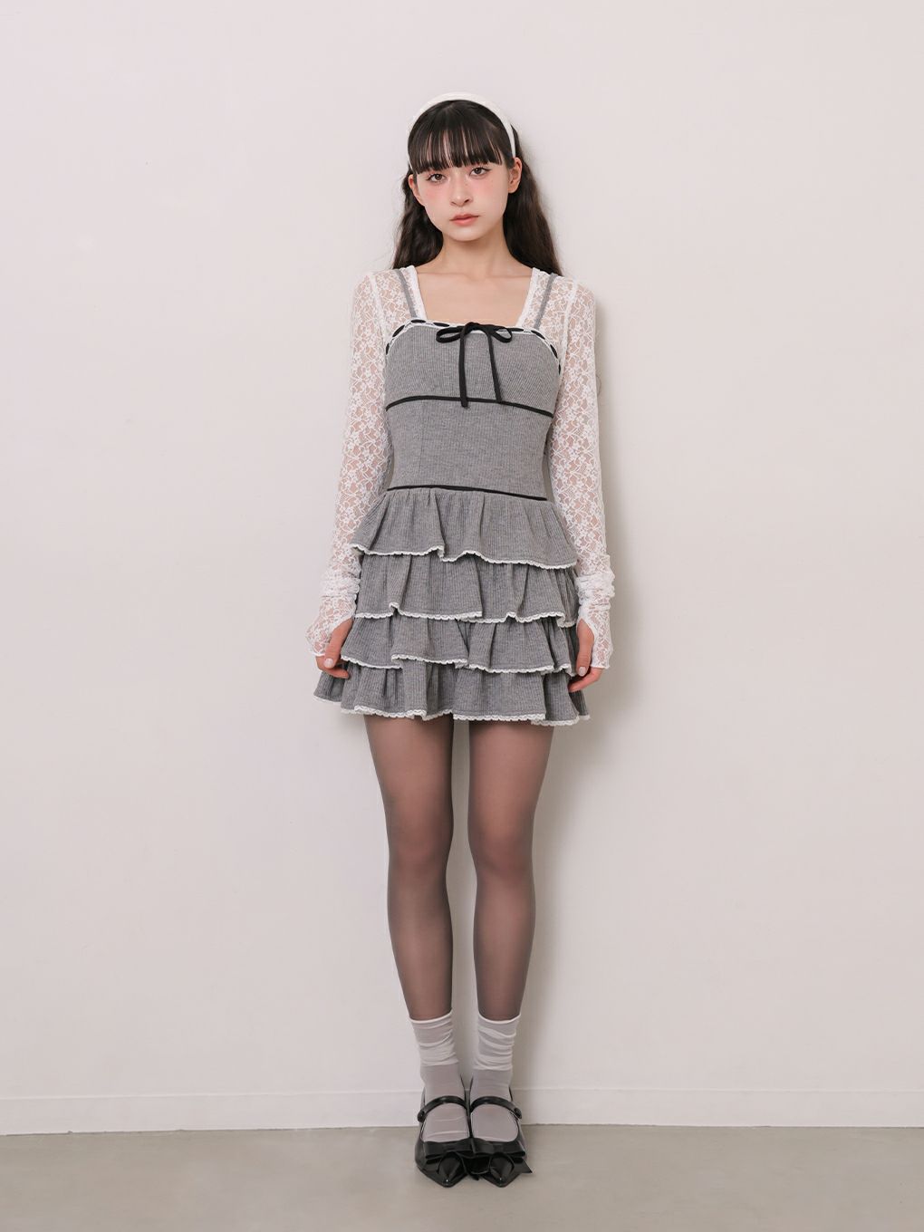 【BUBBLES】リブガーリーアンサンブルワンピース