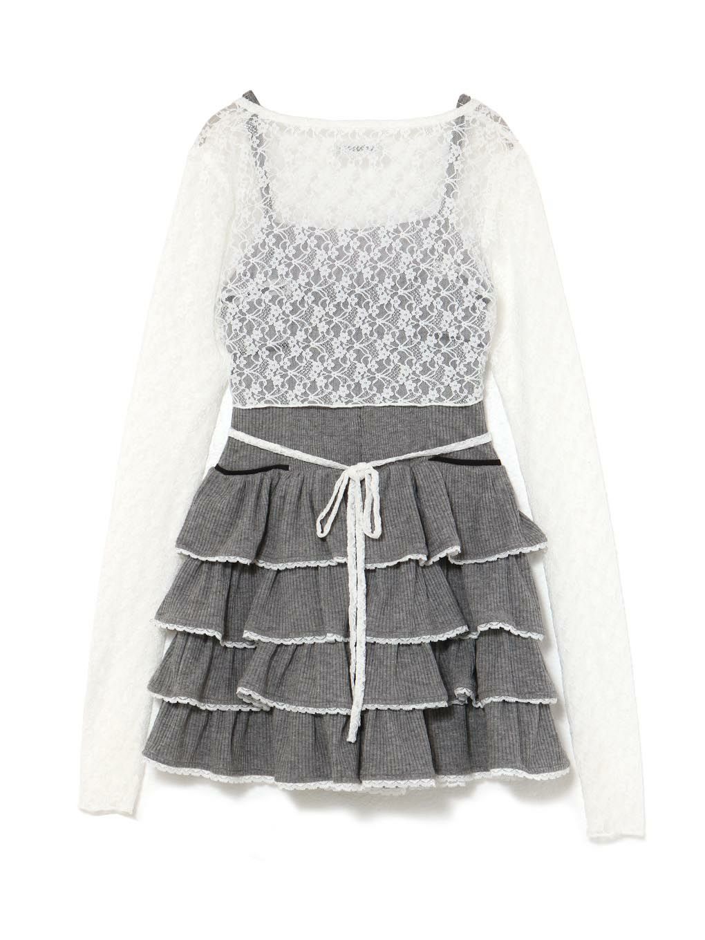 【BUBBLES】リブガーリーアンサンブルワンピース