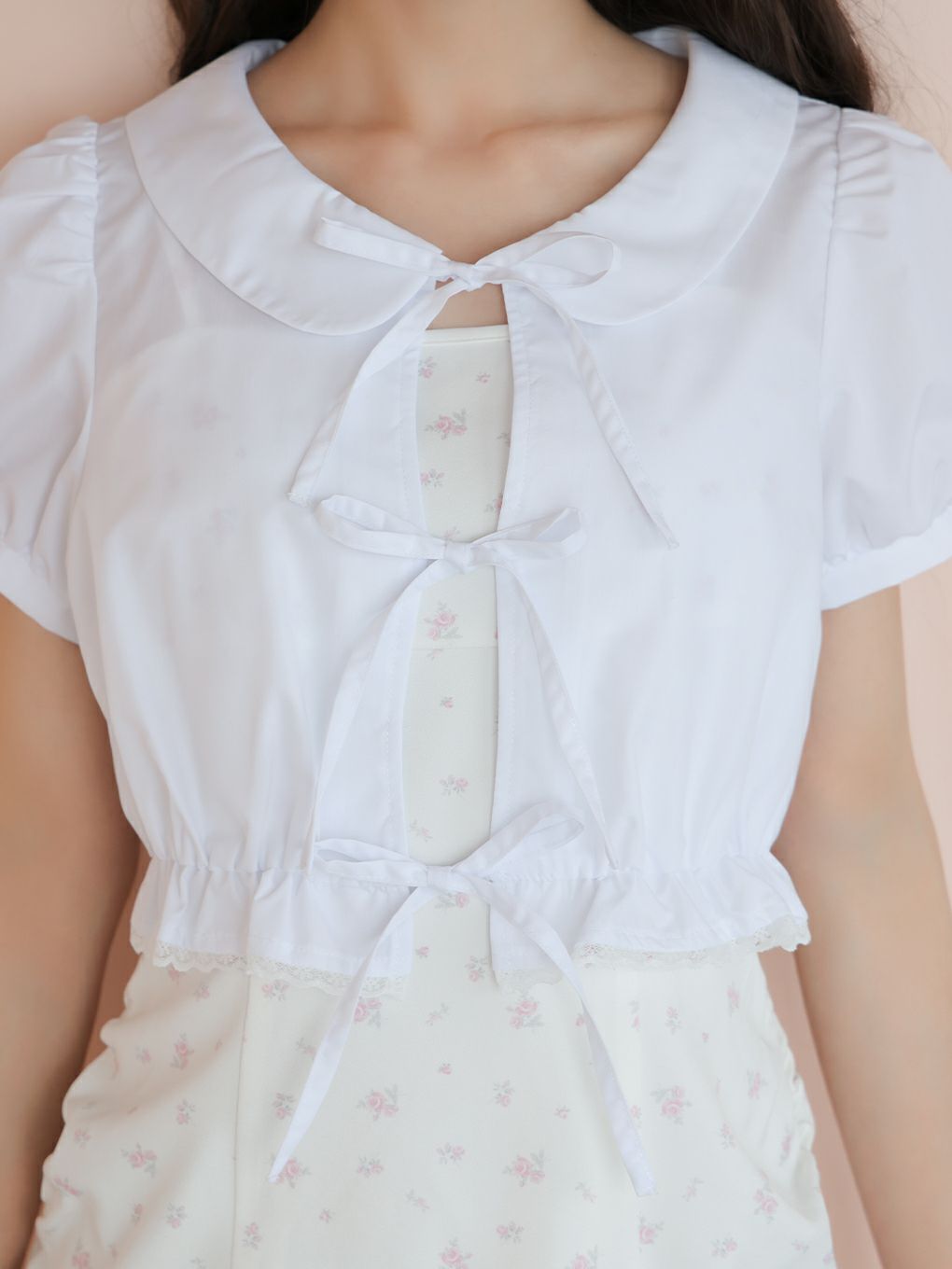 【BUBBLES】コットンリボンワンピース