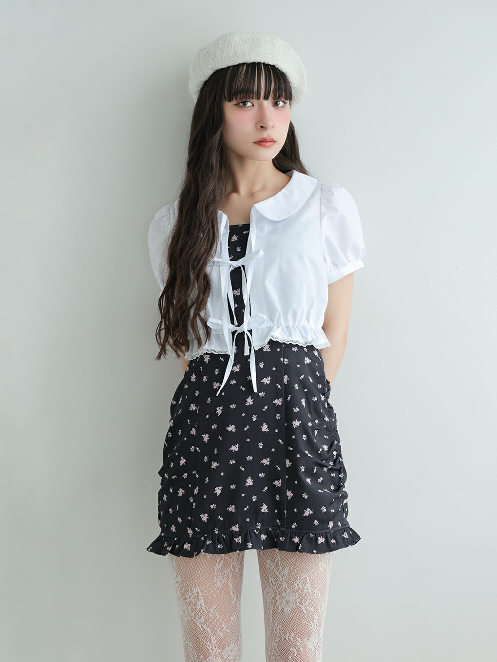 【BUBBLES】コットンリボンワンピース