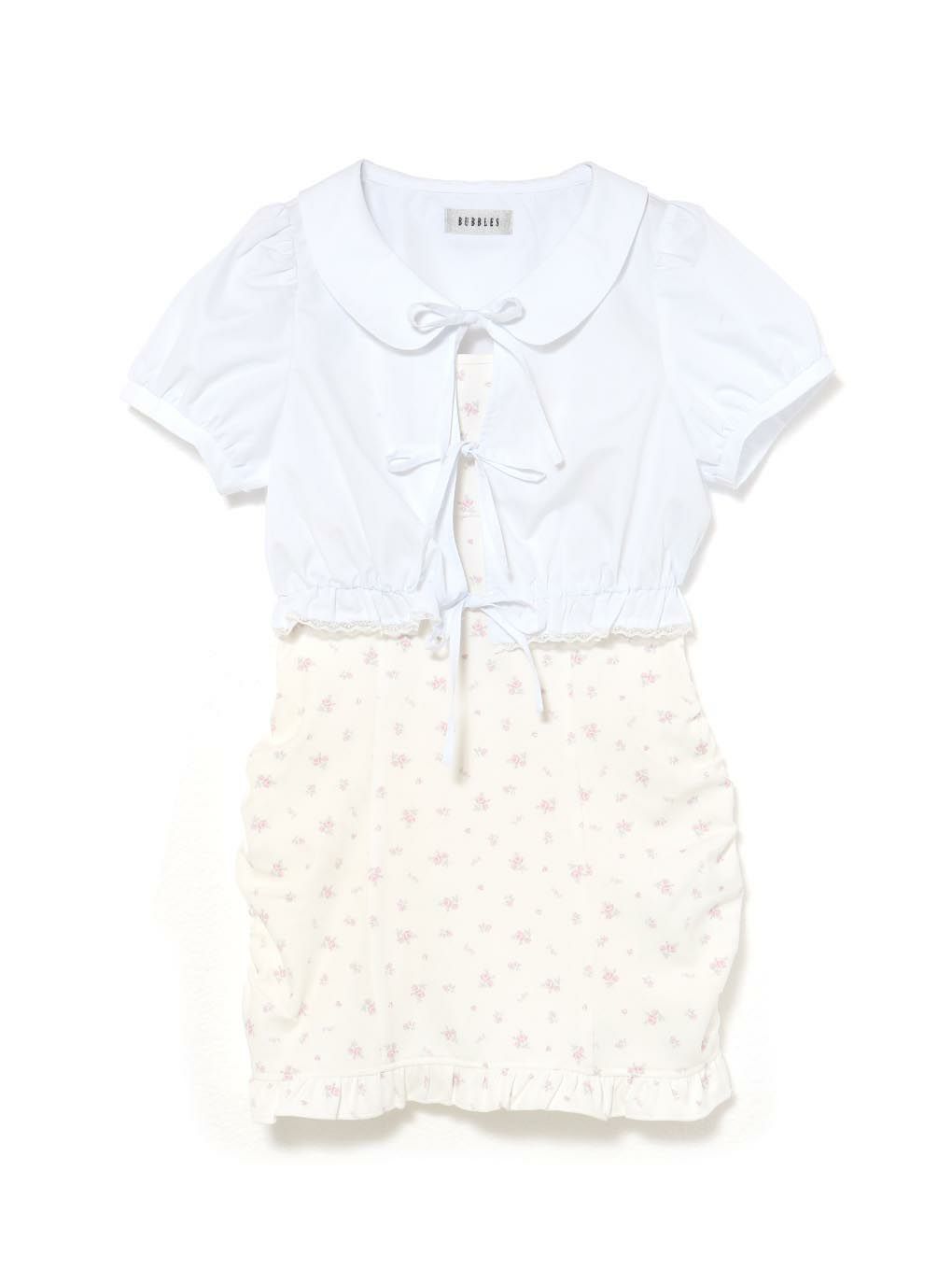 【BUBBLES】コットンリボンワンピース