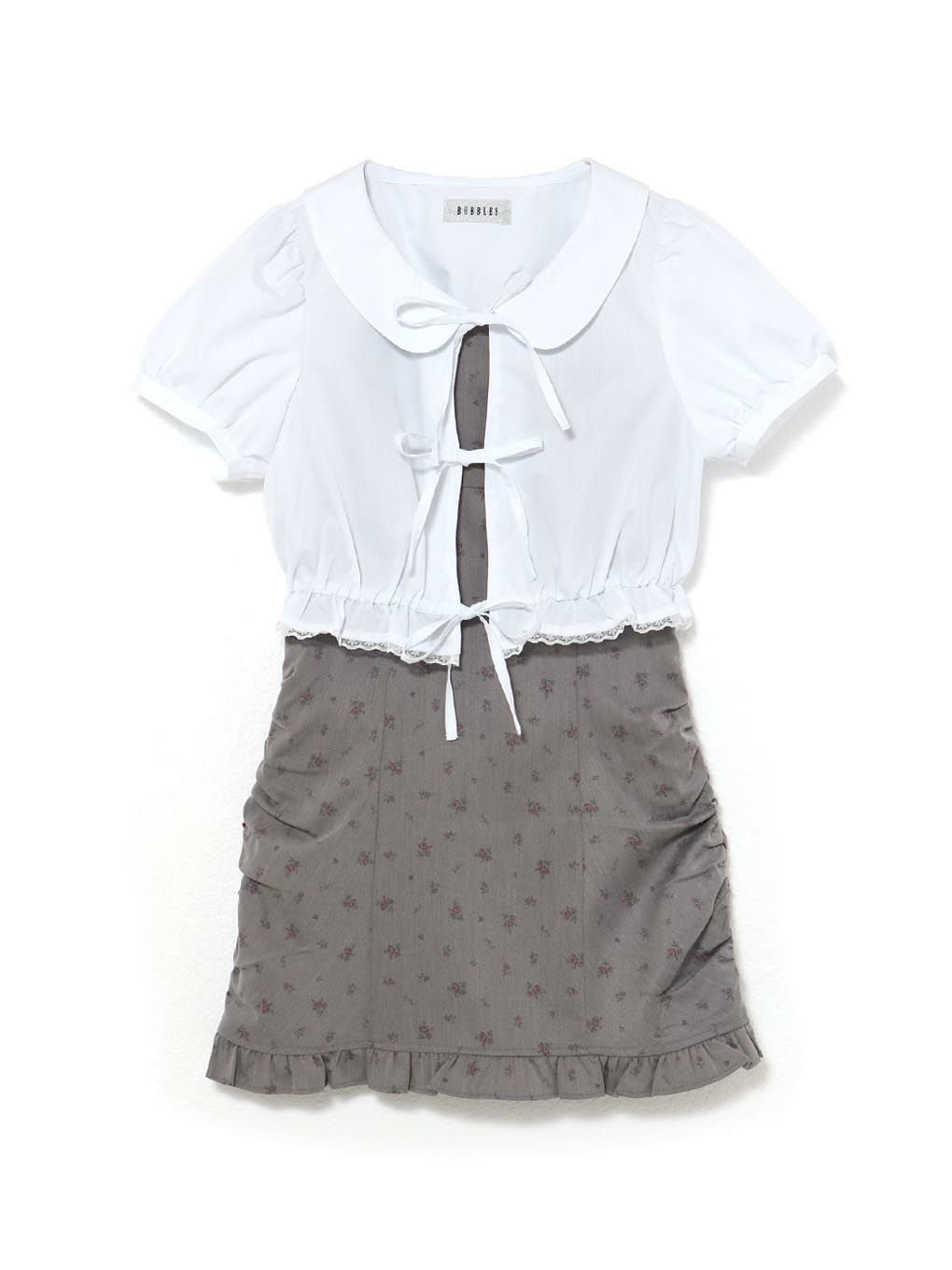 【BUBBLES】コットンリボンワンピース