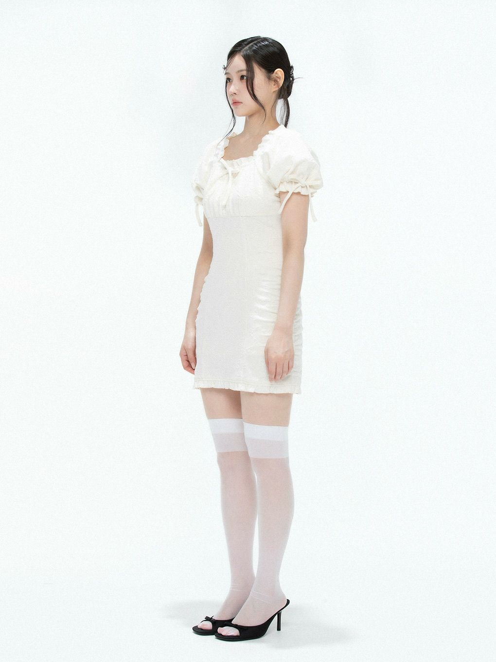 【BUBBLES】リボンジャガードワンピース