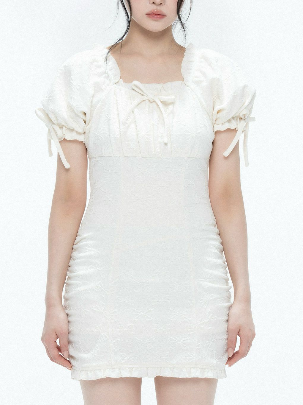 【BUBBLES】リボンジャガードワンピース