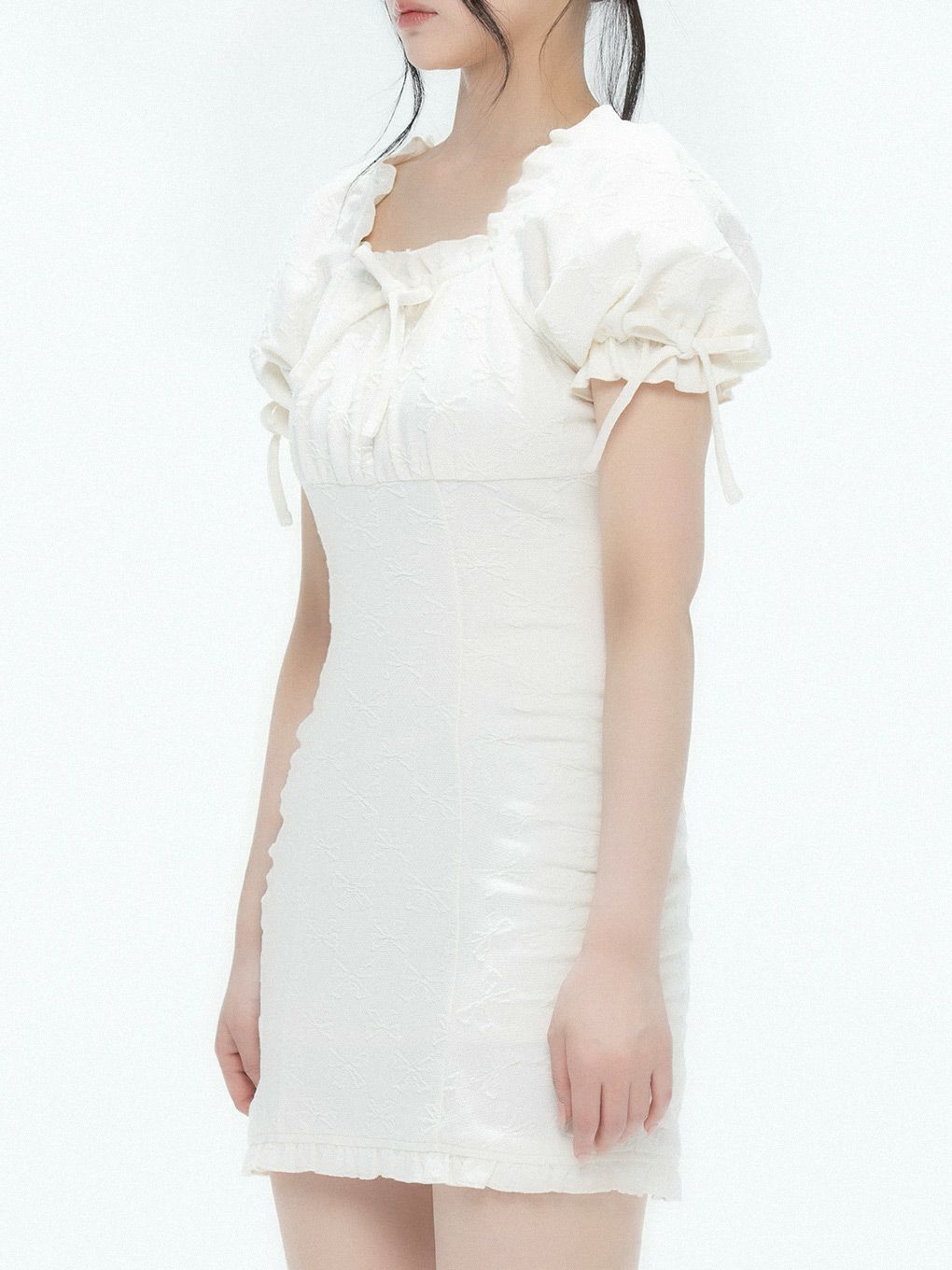 【BUBBLES】リボンジャガードワンピース