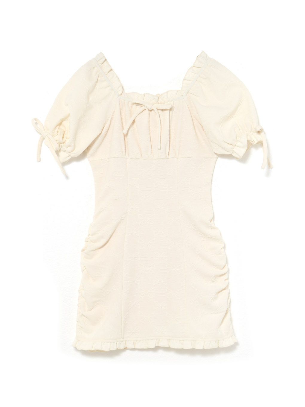 【BUBBLES】リボンジャガードワンピース