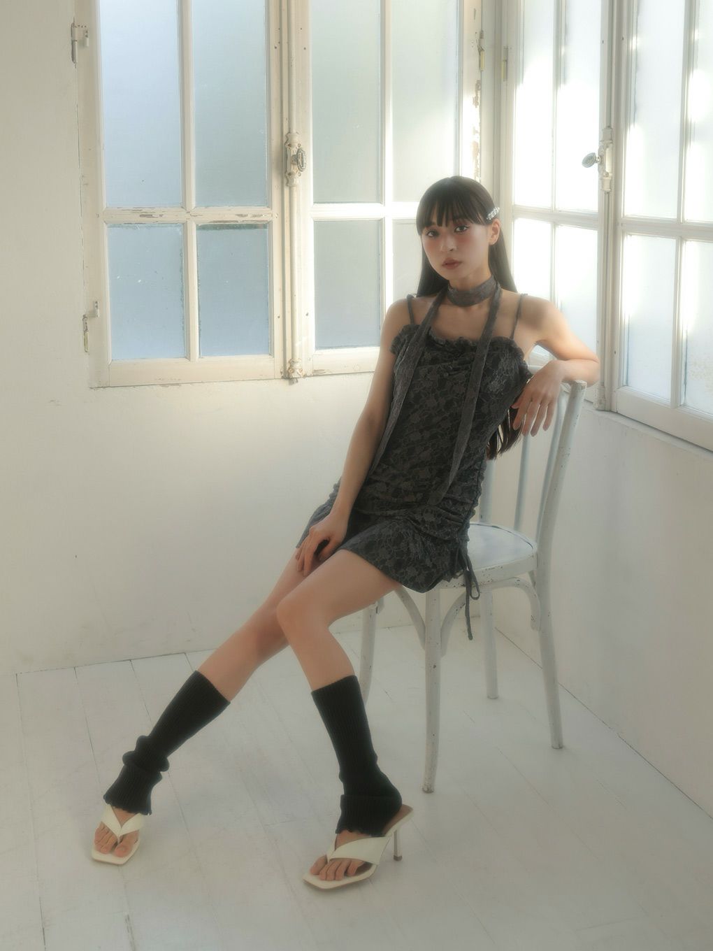 【BUBBLES】レースギャザーワンピース