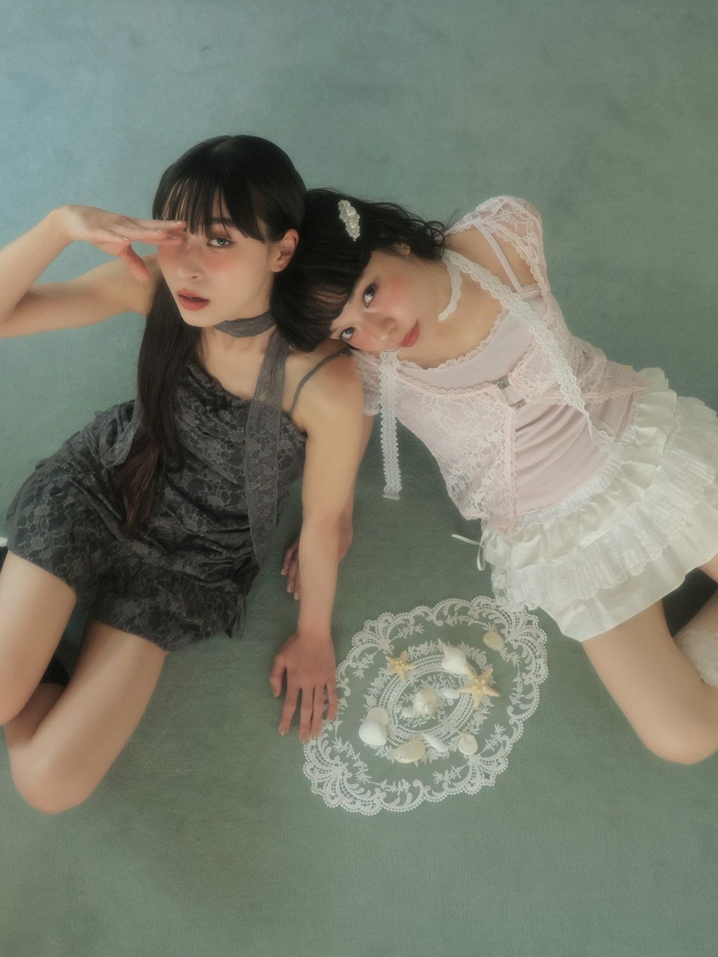 【BUBBLES】レースギャザーワンピース