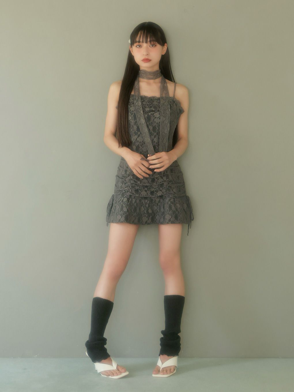 【BUBBLES】レースギャザーワンピース