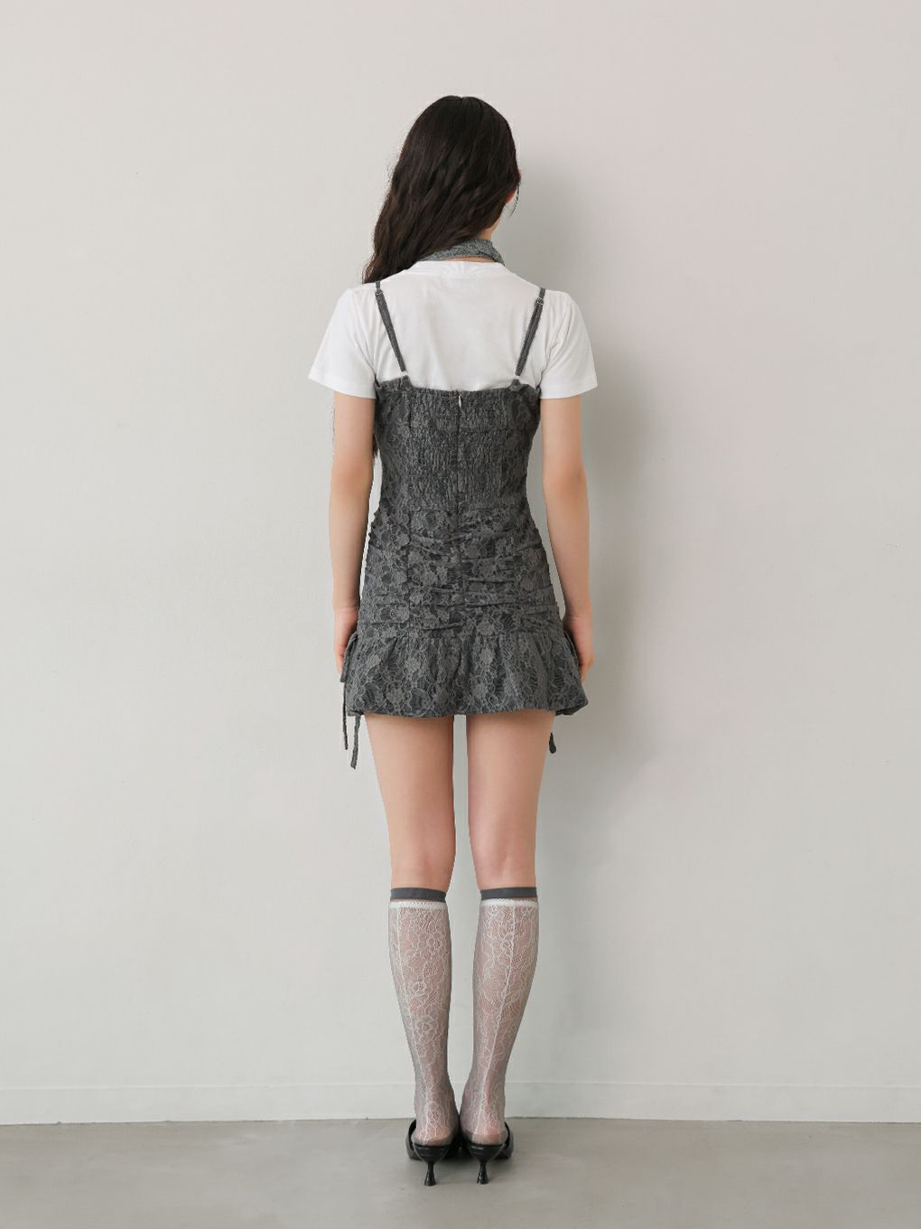 【BUBBLES】レースギャザーワンピース