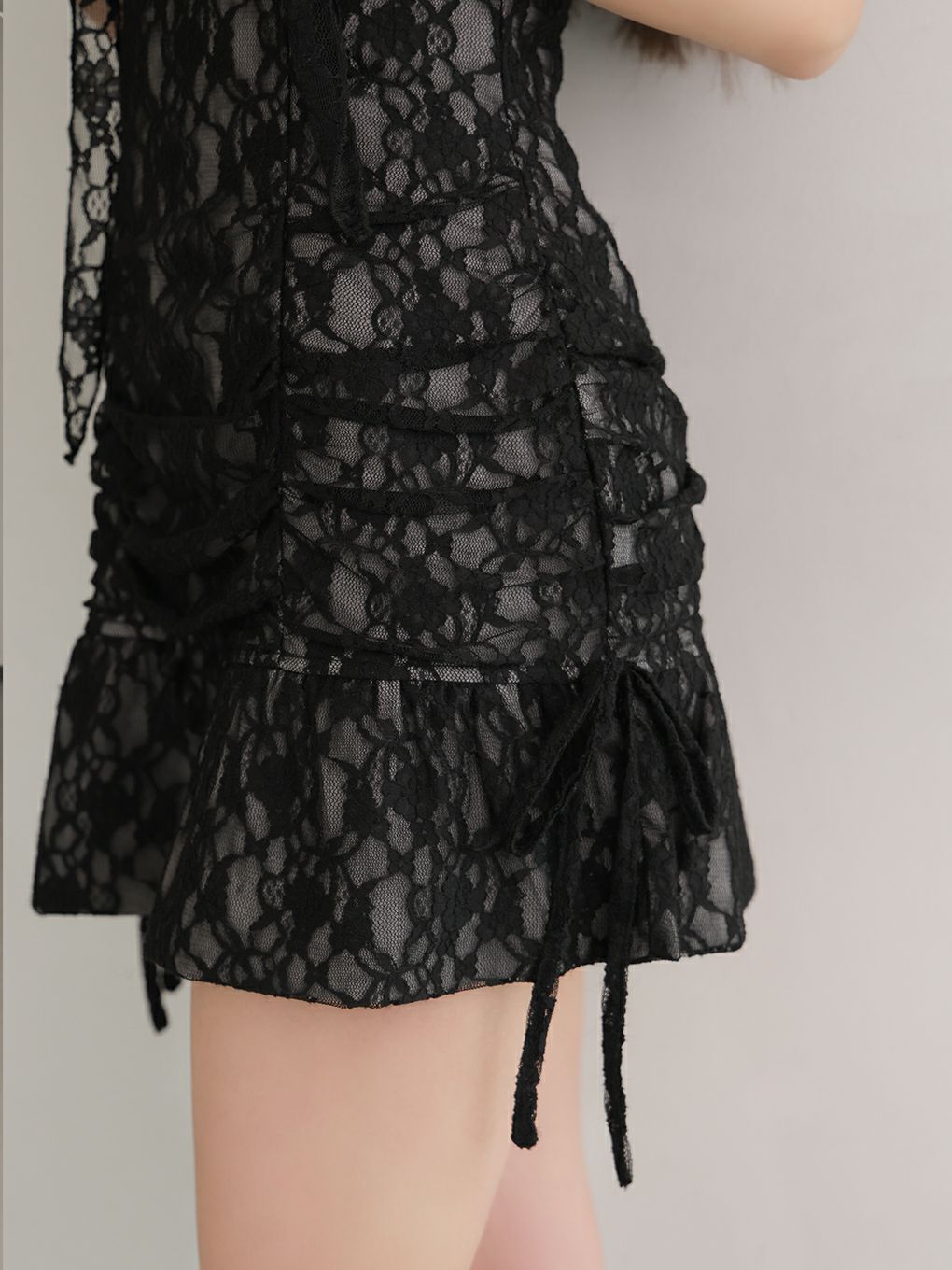 【BUBBLES】レースギャザーワンピース