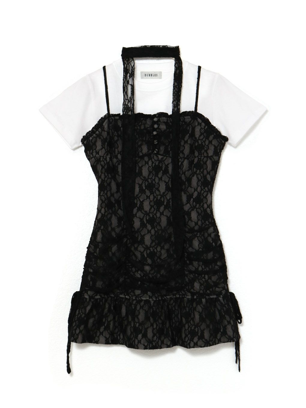 【BUBBLES】レースギャザーワンピース