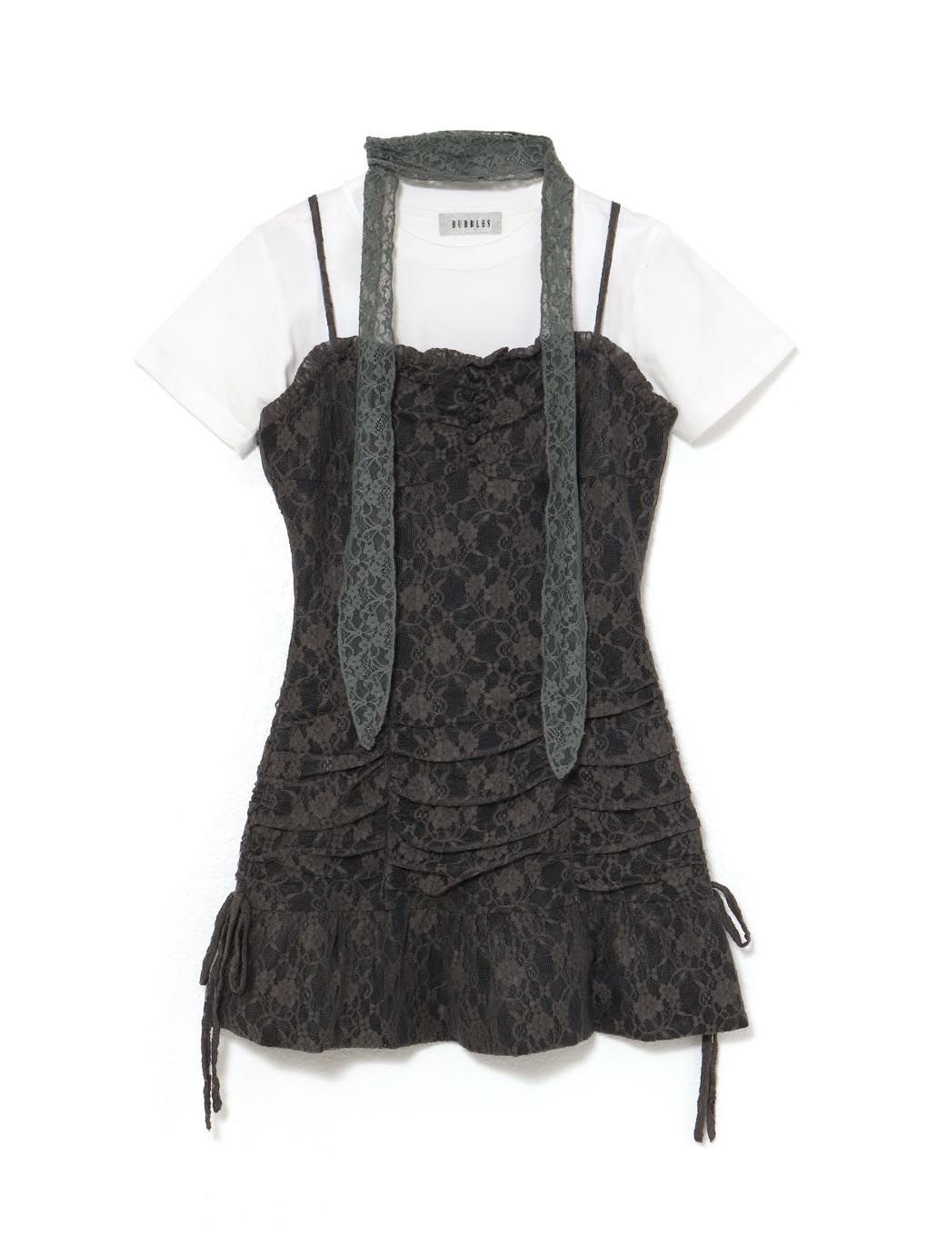 【BUBBLES】レースギャザーワンピース