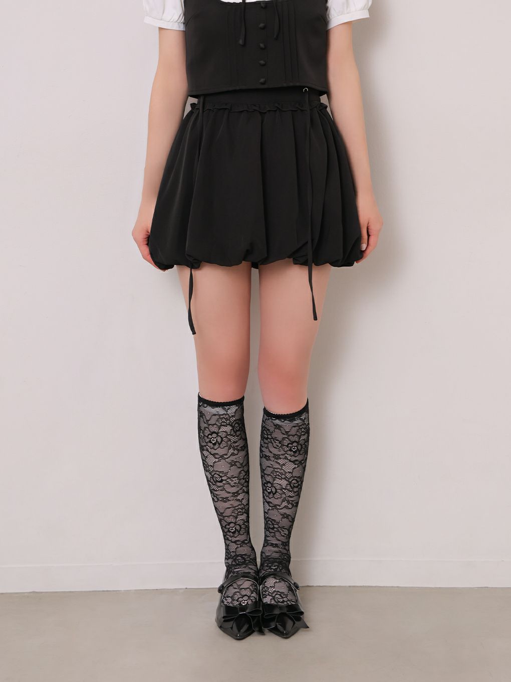 【BUBBLES】サイドリボンバルーンスカート