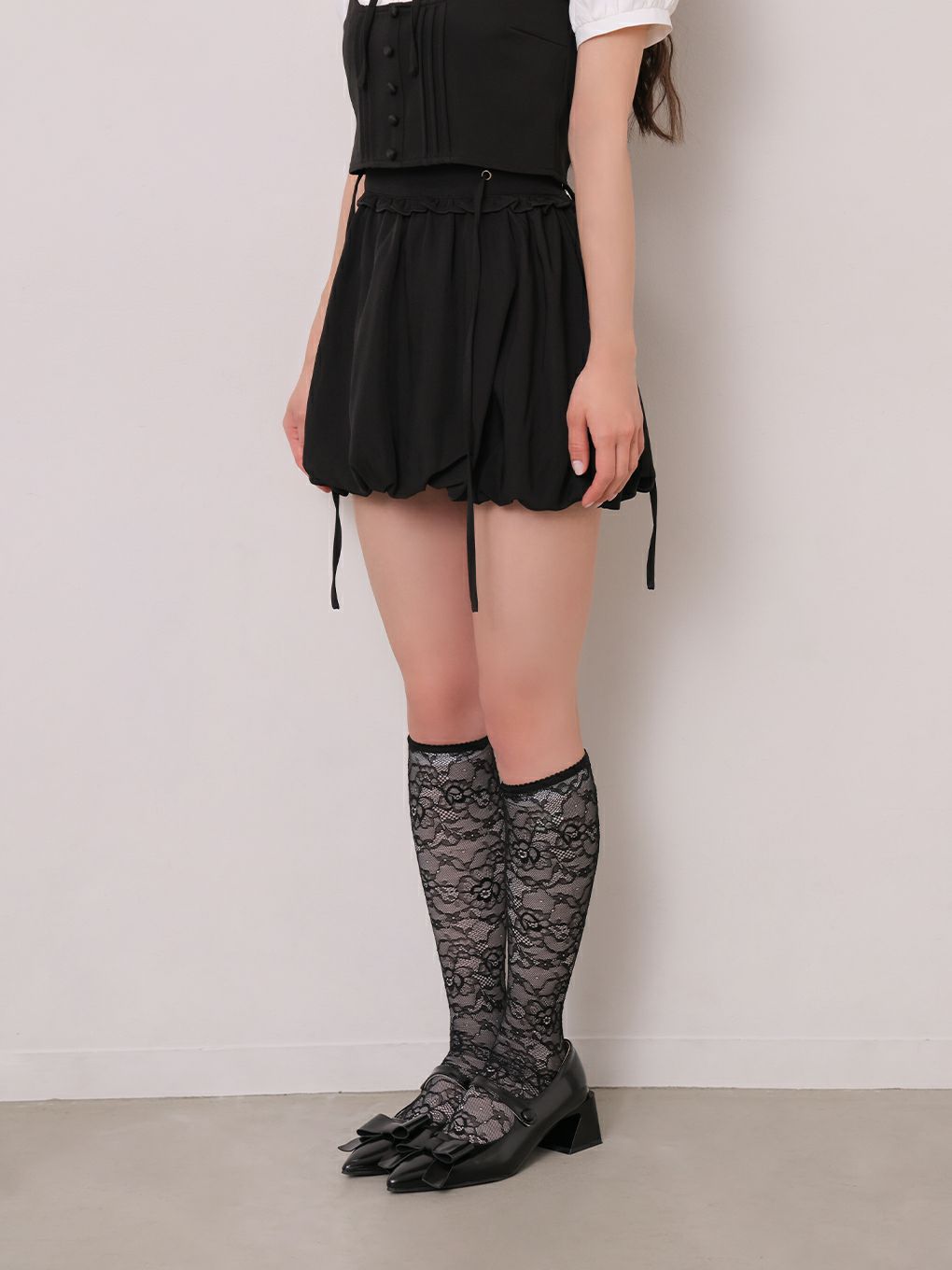 【BUBBLES】サイドリボンバルーンスカート