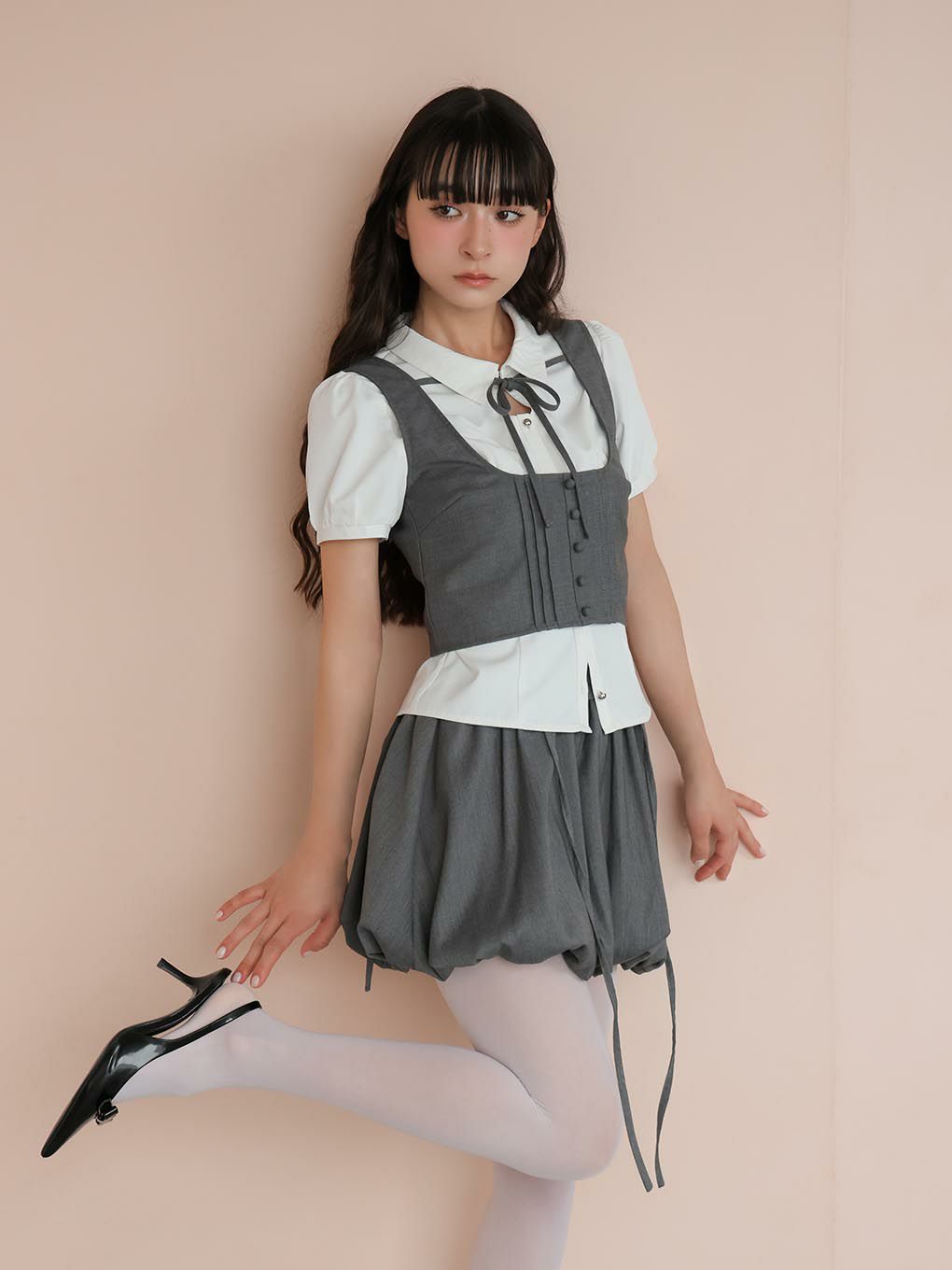 【BUBBLES】サイドリボンバルーンスカート