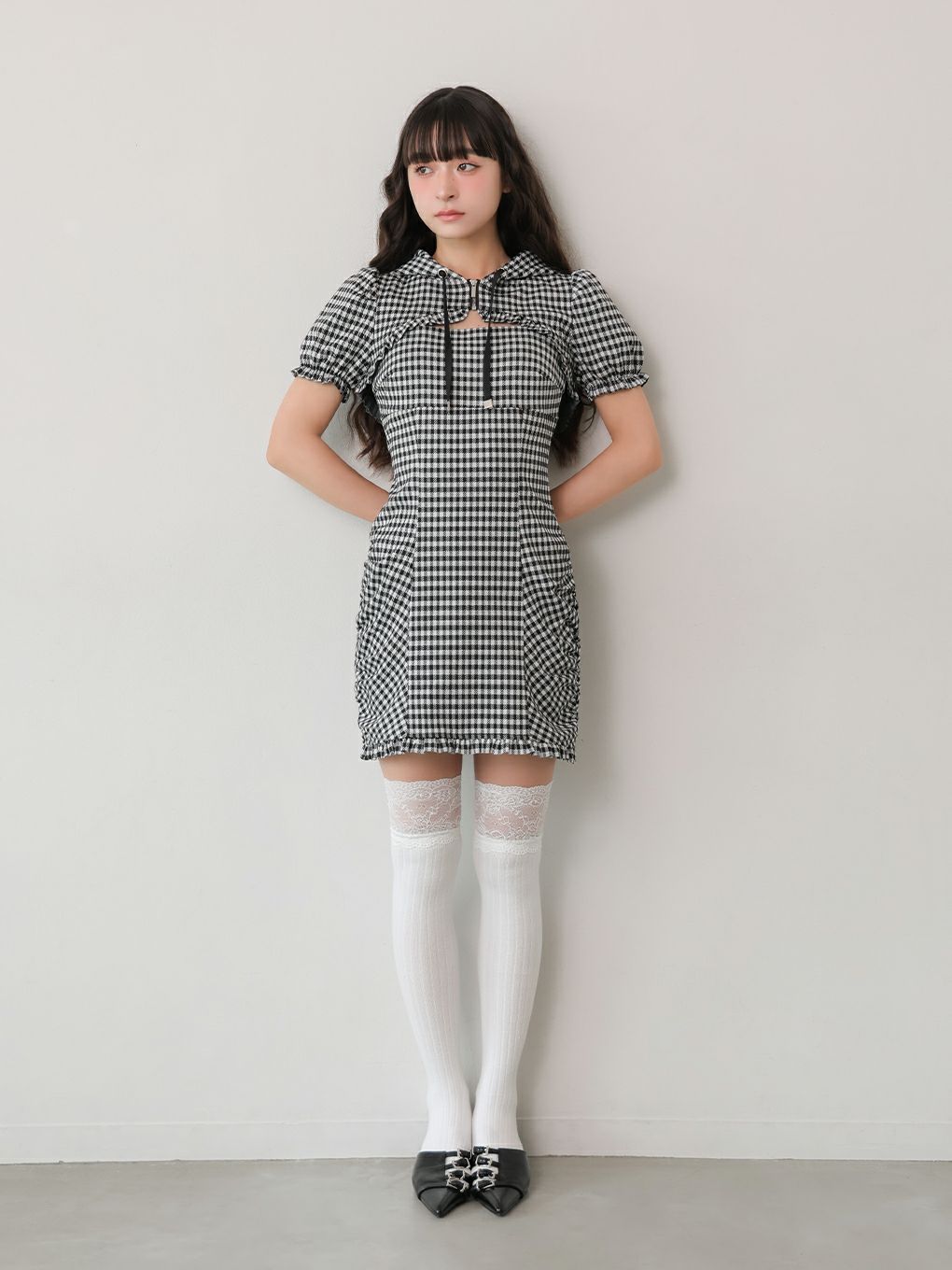 【BUBBLES】ギャザーパーカーワンピース