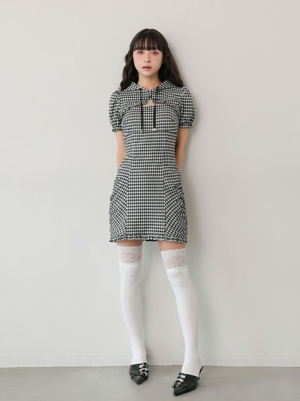 【BUBBLES】ギャザーパーカーワンピース