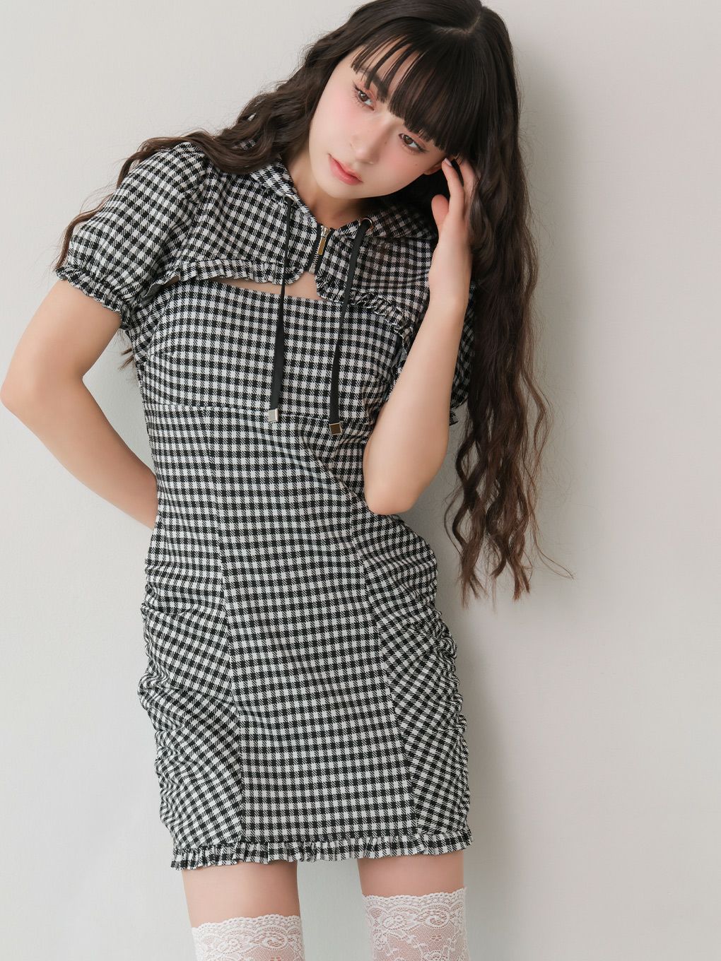 【BUBBLES】ギャザーパーカーワンピース