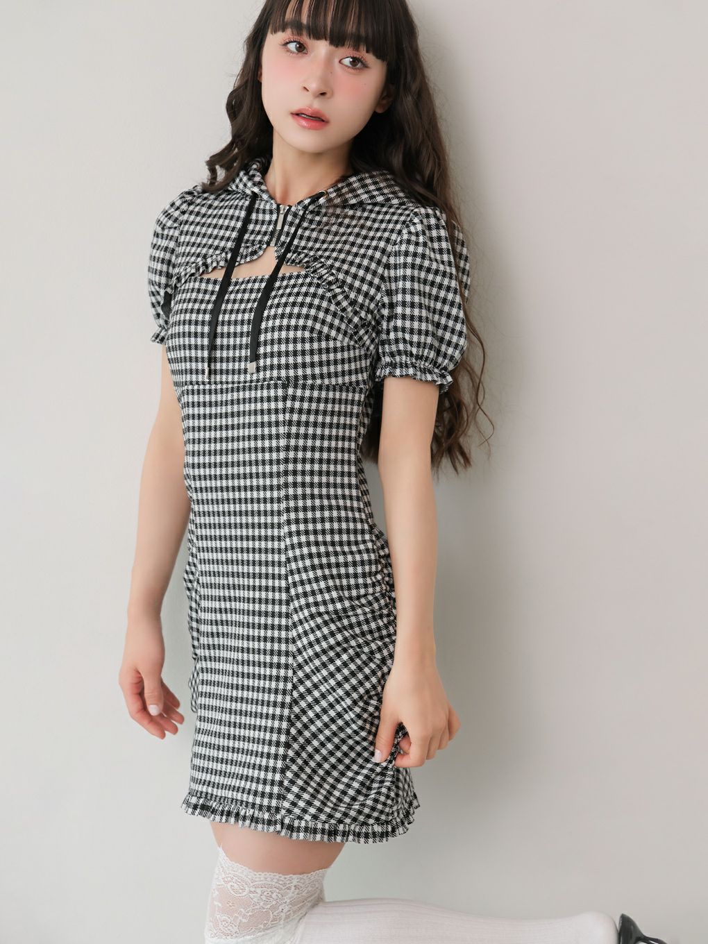 【BUBBLES】ギャザーパーカーワンピース