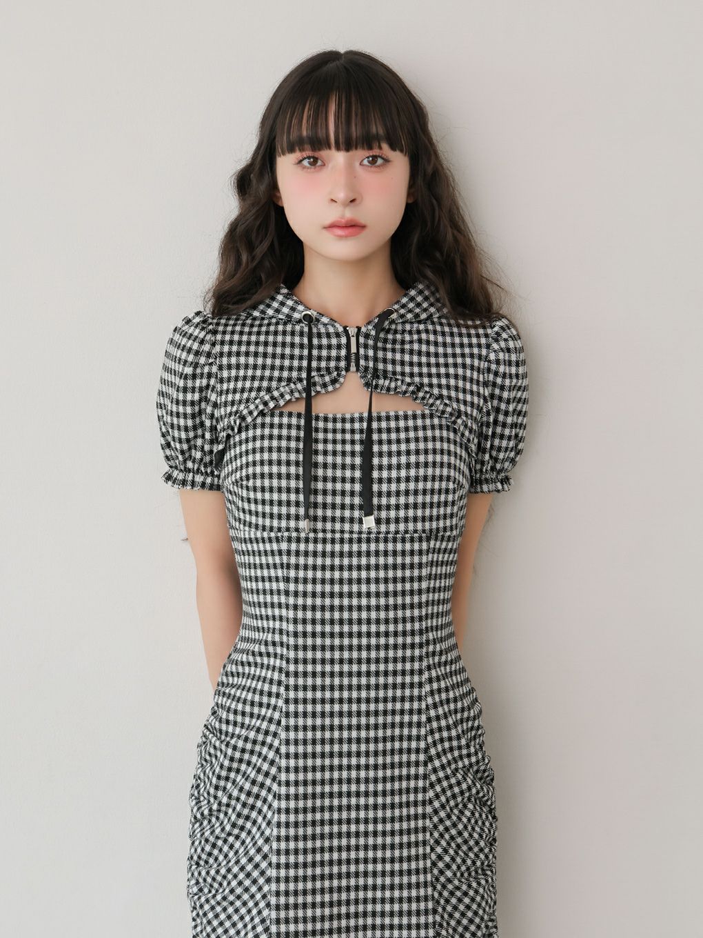 【BUBBLES】ギャザーパーカーワンピース