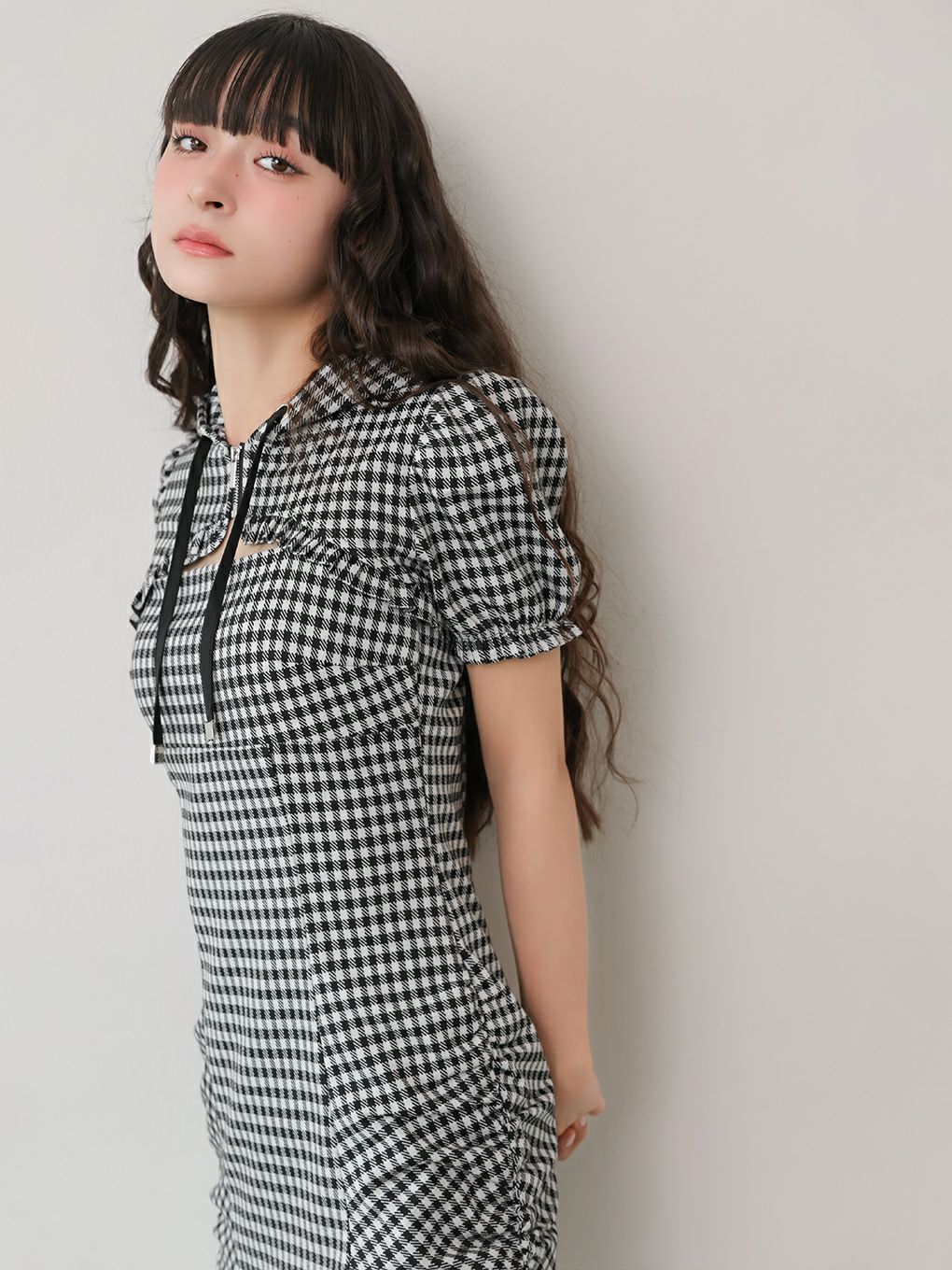 【BUBBLES】ギャザーパーカーワンピース