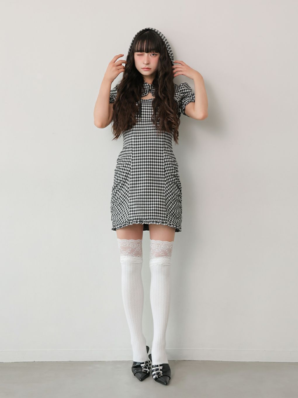 【BUBBLES】ギャザーパーカーワンピース