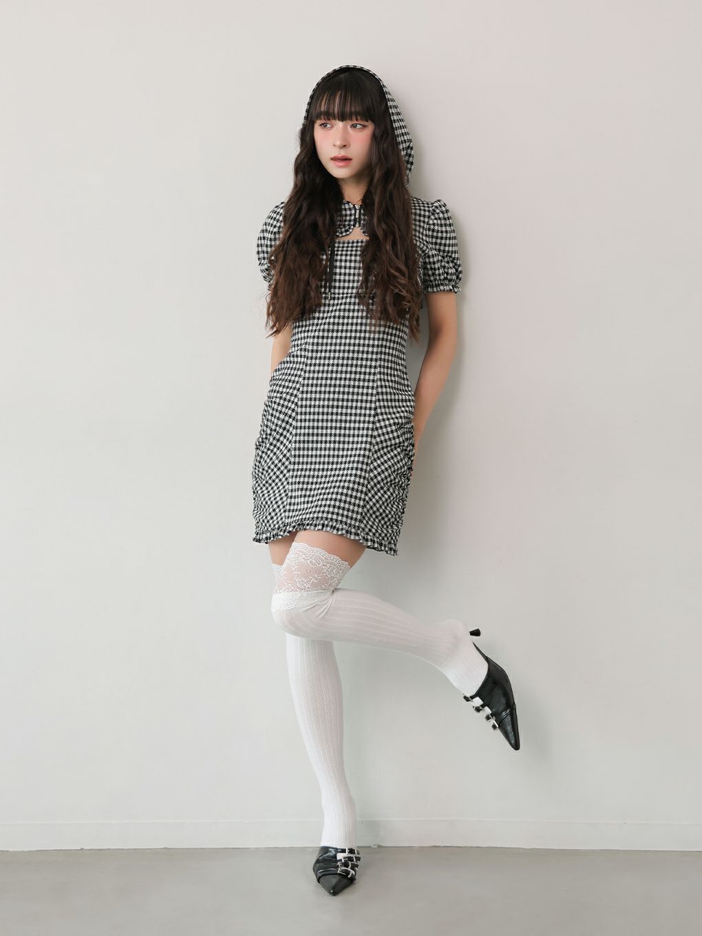 【BUBBLES】ギャザーパーカーワンピース