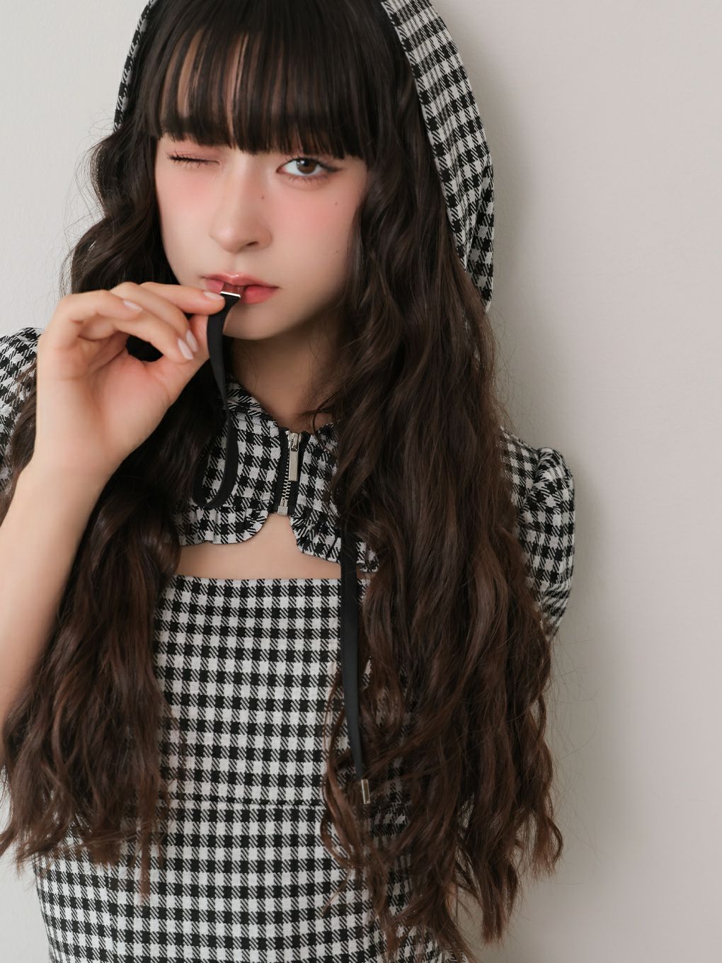 【BUBBLES】ギャザーパーカーワンピース