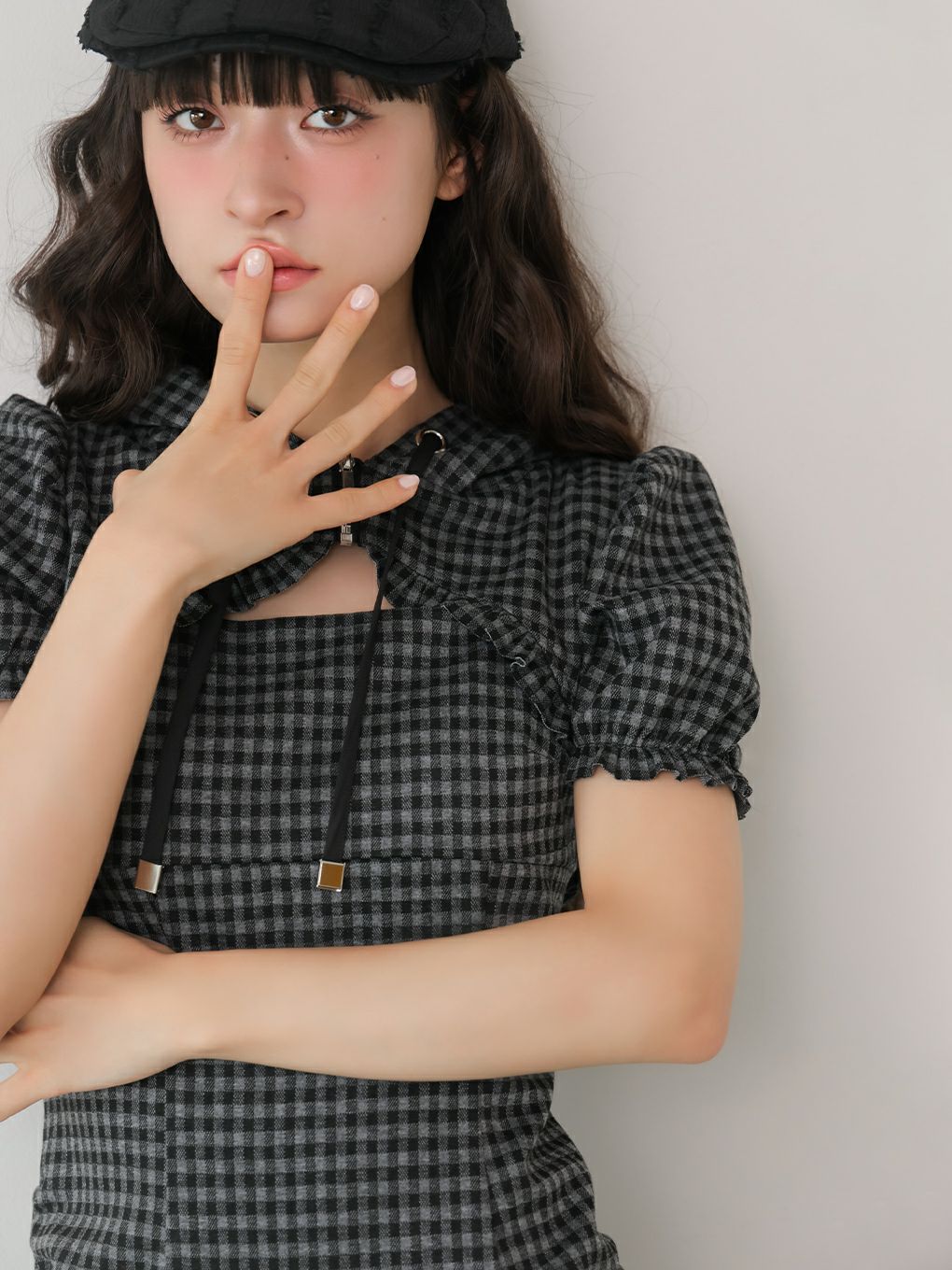 【BUBBLES】ギャザーパーカーワンピース