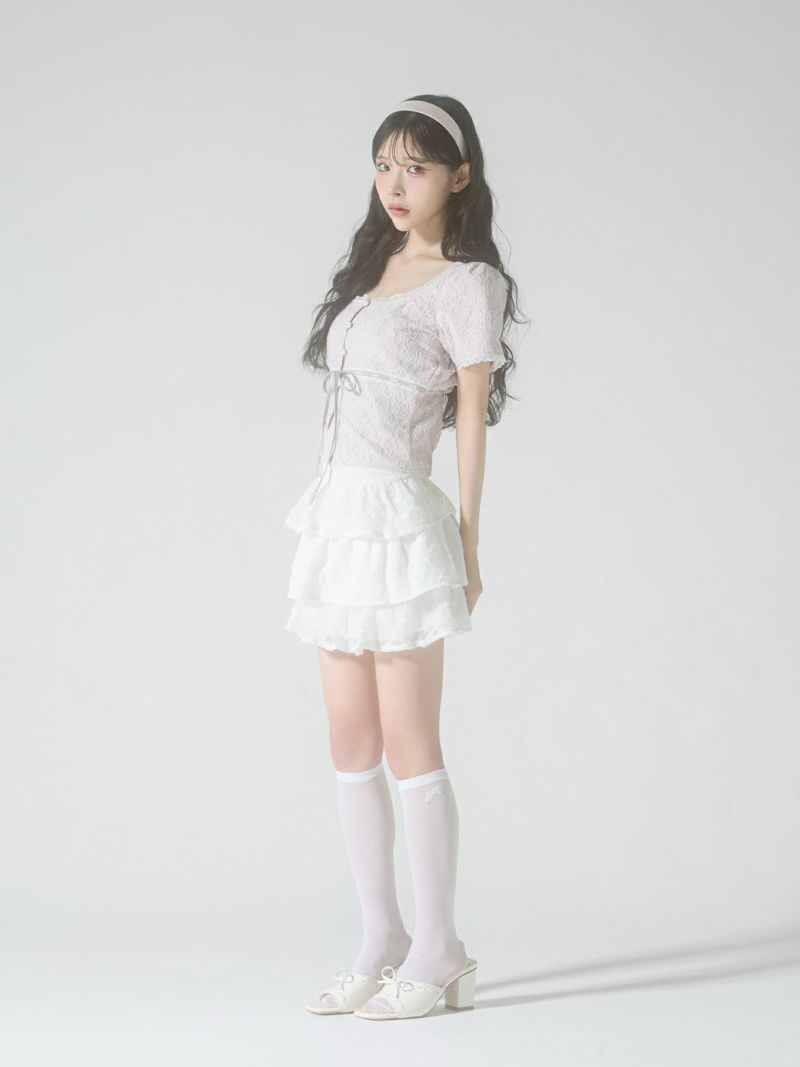 【完売商品】即購入⭕️BUBBLES ガーリーレーストップス ピンク BUBBLES】ガーリーレーストップス | sparkling mall online store