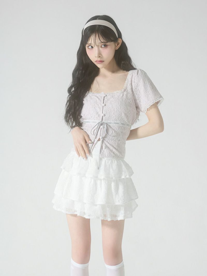 BUBBLES ガーリーフードトップス ホワイト 新品未使用タグ付き♡BUBBLES ガーリーフードトップス ホワイト