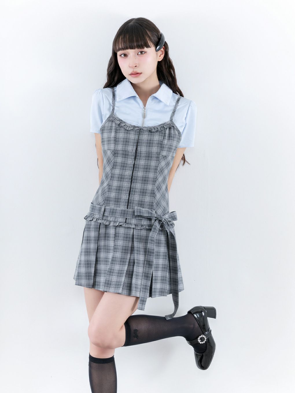 【BUBBLES】リボンプリーツキャミワンピース