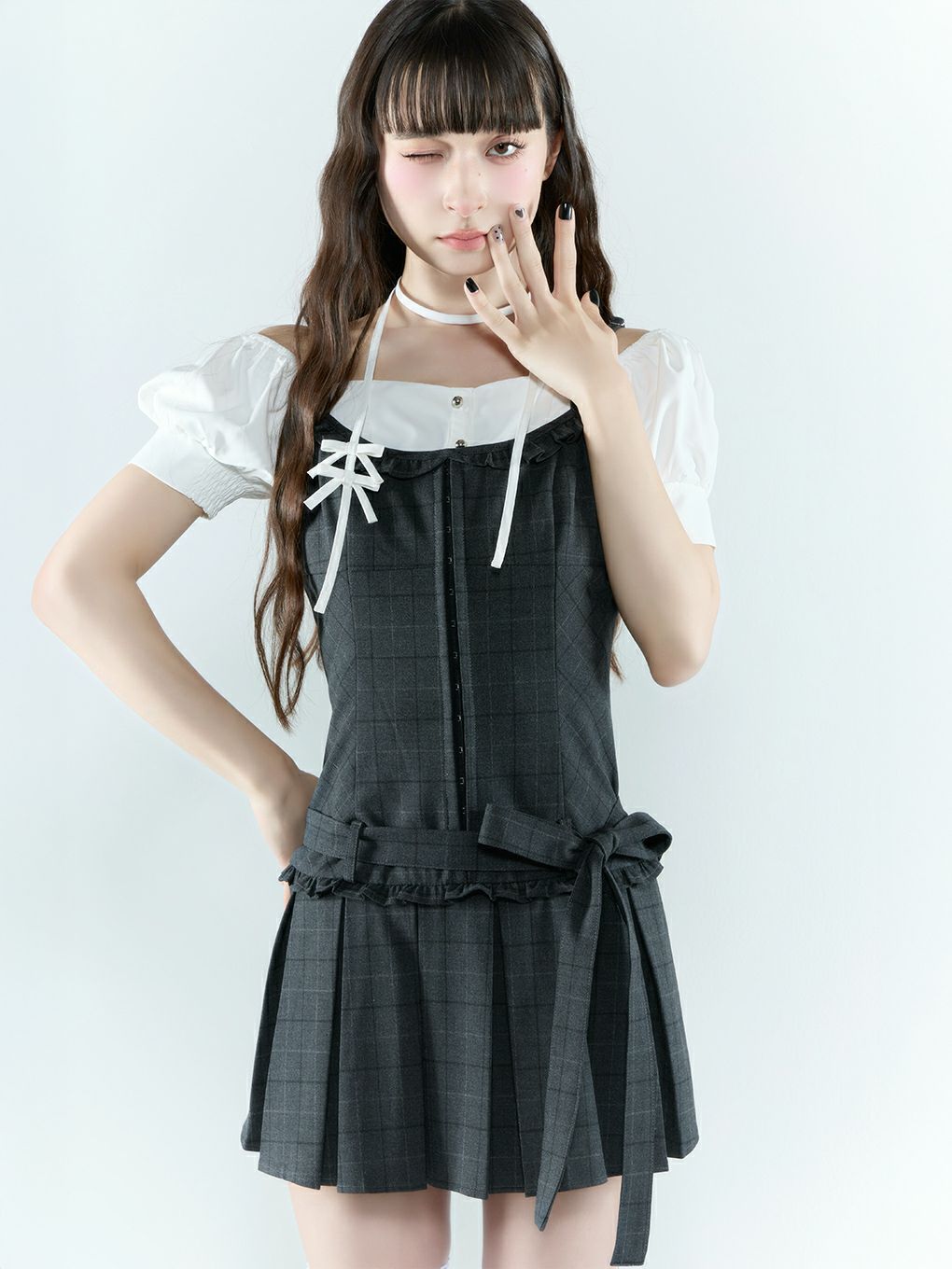 【BUBBLES】リボンプリーツキャミワンピース