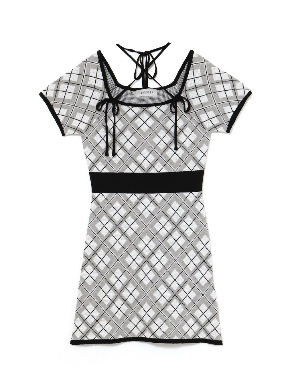 【BUBBLES】チェックジャガードワンピース