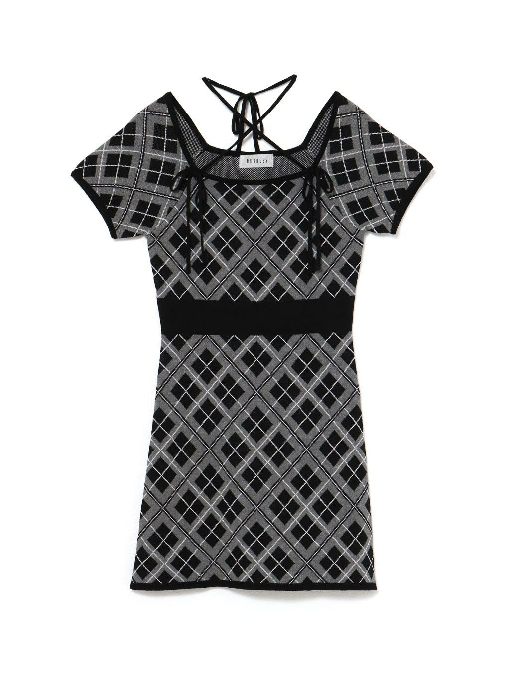 【BUBBLES】チェックジャガードワンピース